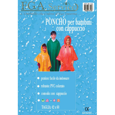 Poncho Impermeabile per Bambini Art.103