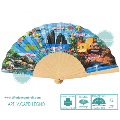 VENTAGLIO CAPRI IN LEGNO SOUVENIR