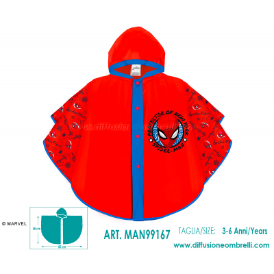 PONCHO IMPERMABILE SPIDERMAN ART. 99167