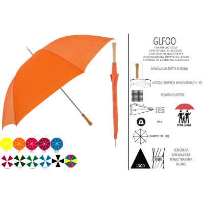 GLFOO - OMBRELLO GOLF PROMOZIONALE PERSONALIZZATO